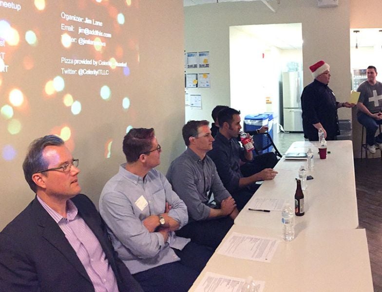 Developers attend the Meetup on the newest design techniques